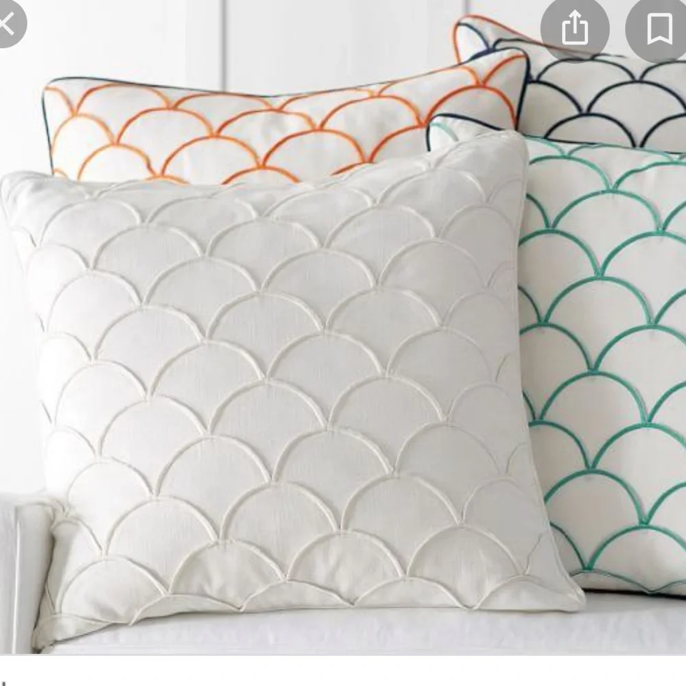 Pottery Barn Scallop Embroidered Pillow Cover